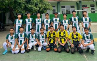 Latihan futsal putra Pondok Pesantren Nurul Ikhlas